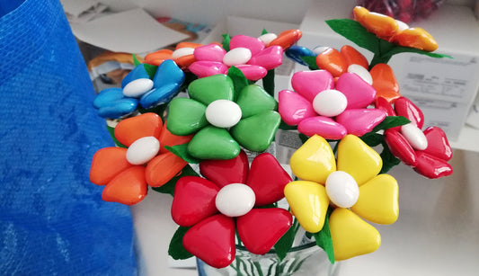 Bomboniere di Sulmona - Fiore Margherita Monocolore forma cuore