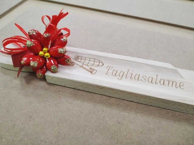 Tagliere Taglia Salame in Legno