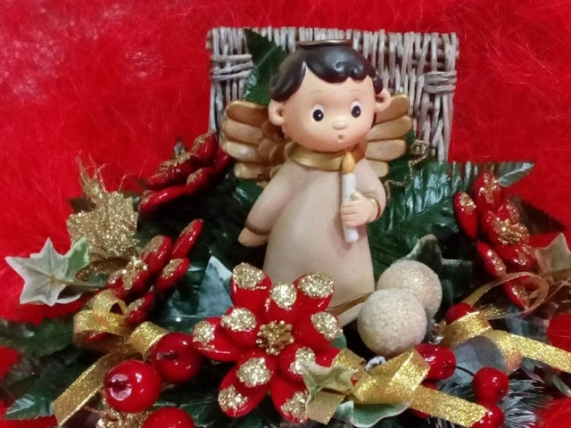 regali di Natale cestino con fiori di sulmona